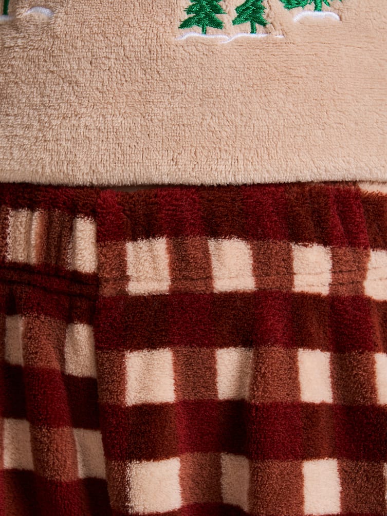 Пижама плюшевая с вышивкой и брюками