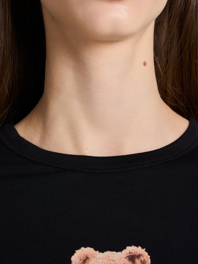 Лонгслив облегающий с принтом