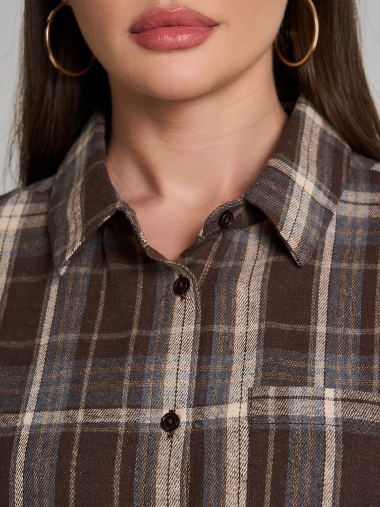 Рубашка осенняя в клетку оверсайз