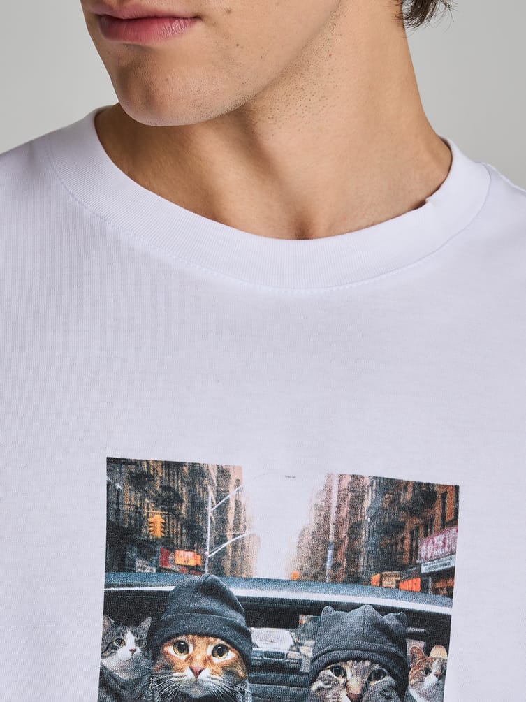 Футболка из хлопка с принтом котов