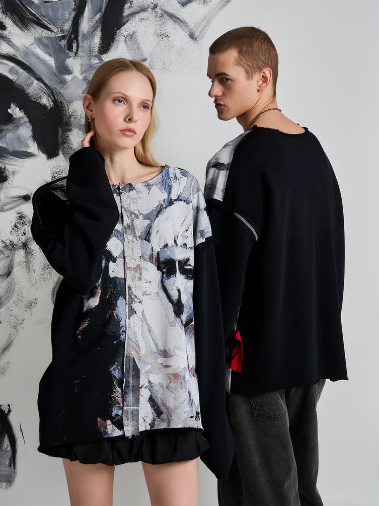 Свитшот оверсайз с принтом Макс Борисов