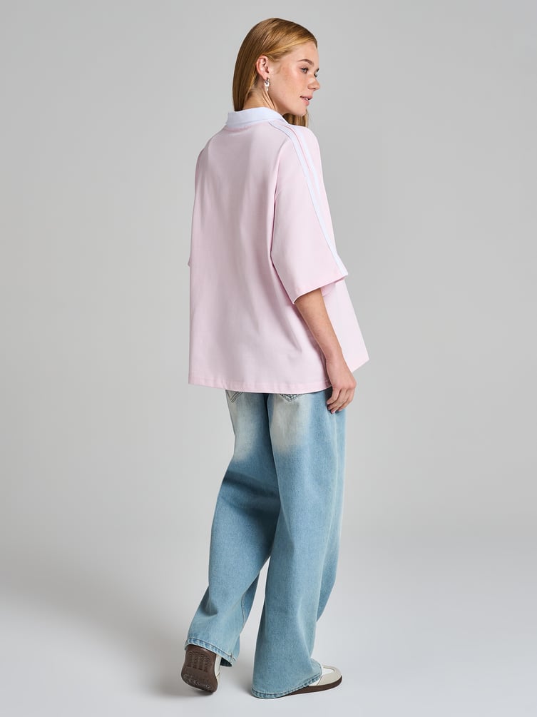 Футболка-поло оверсайз с надписью