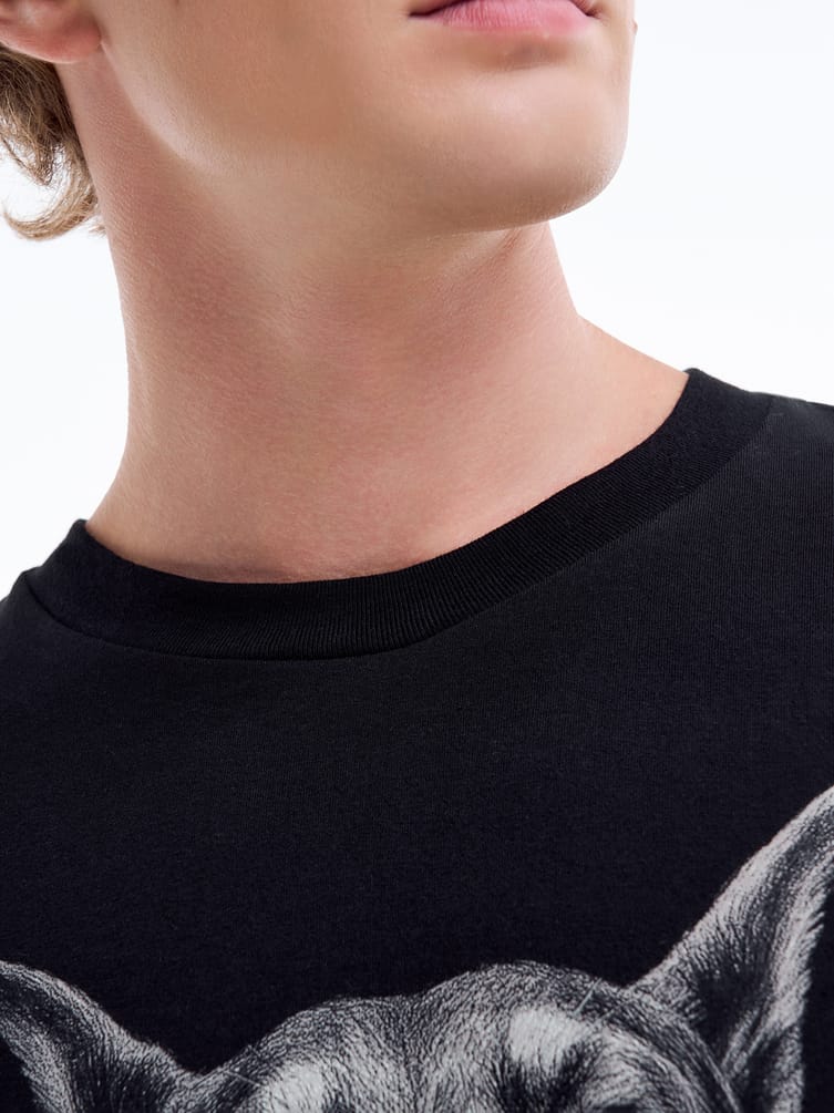 Хлопковая пижама с принтом добермана