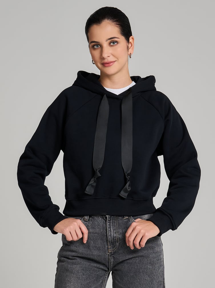 Теплое худи укороченное с начесом