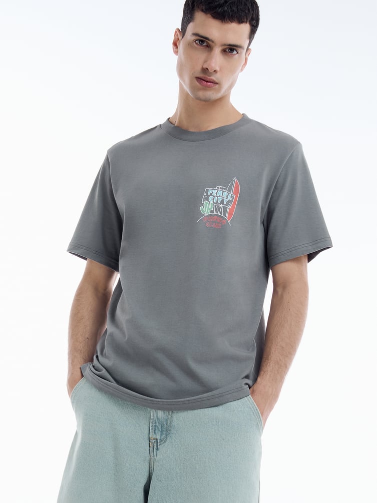 Футболка из хлопка с пляжным принтом