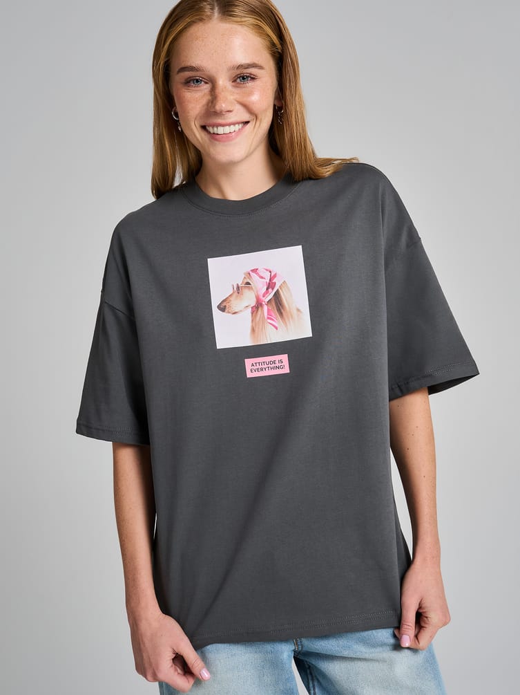 Футболка оверсайз с принтом