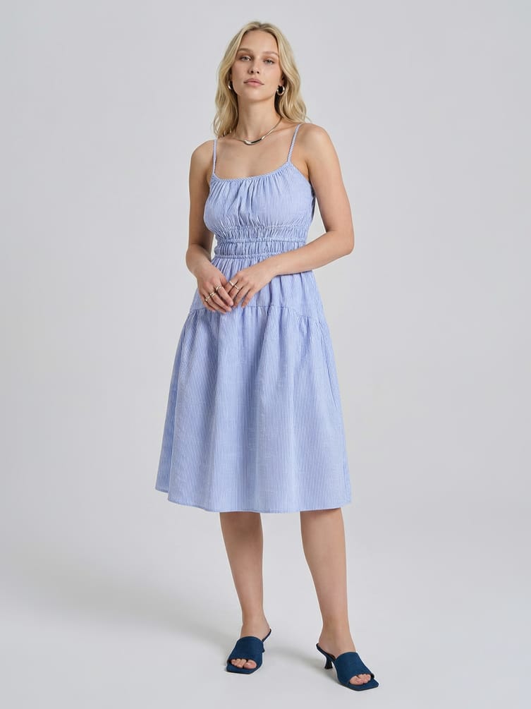 Сарафан полосатый с широкой юбкой