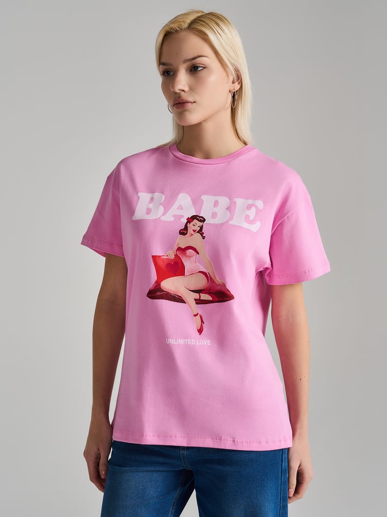 Футболка оверсайз с принтом пин-ап