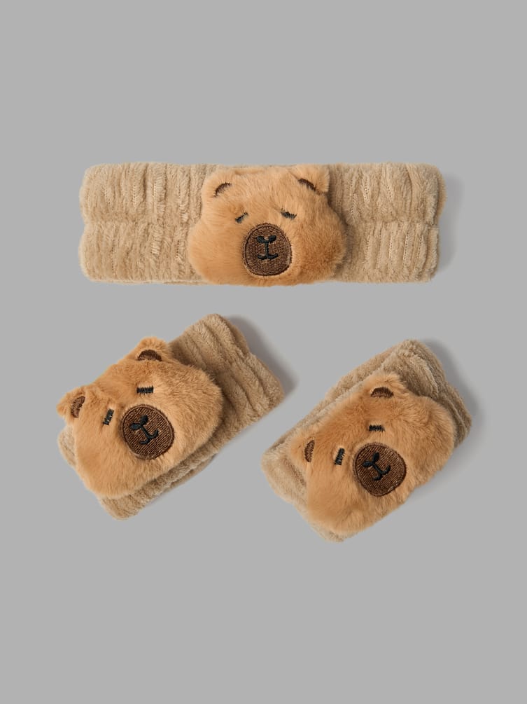 Набор повязка для волос и браслеты для умывания