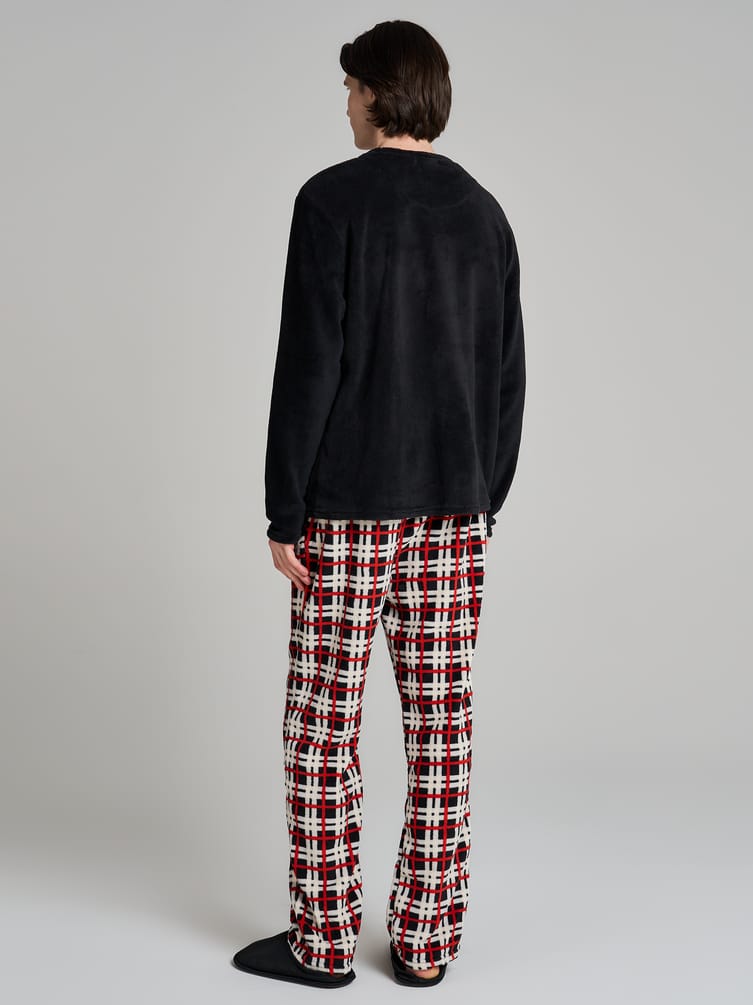 Плюшевая пижама с принтом Санты Клауса