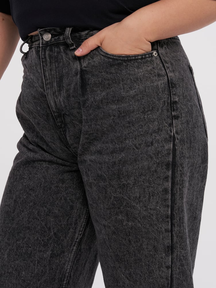 Джинсы мом Plus Size с высокой посадкой