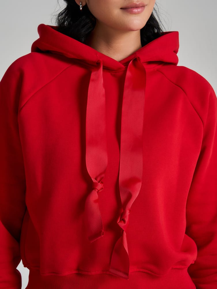 Теплое худи укороченное с начесом