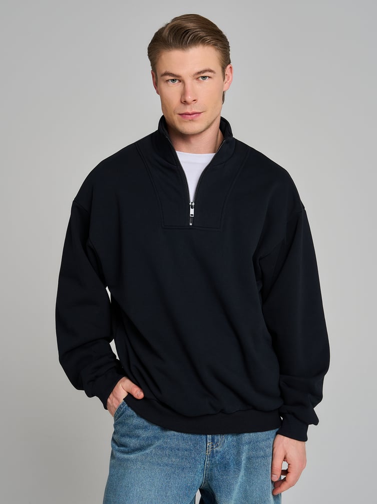 Утепленный свитшот Half zip с начесом