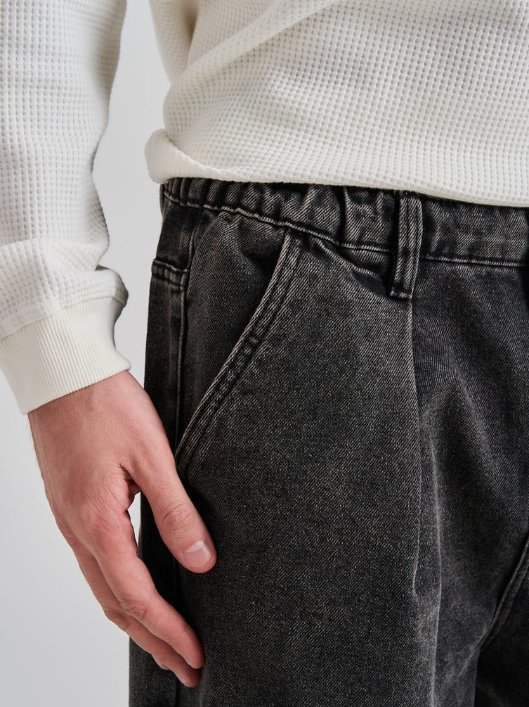 Джинсы широкие на резинке