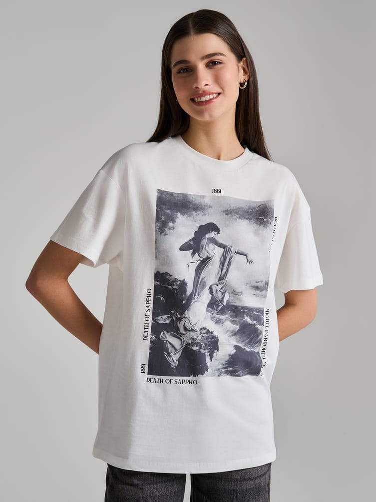 Футболка из хлопка с принтом картины