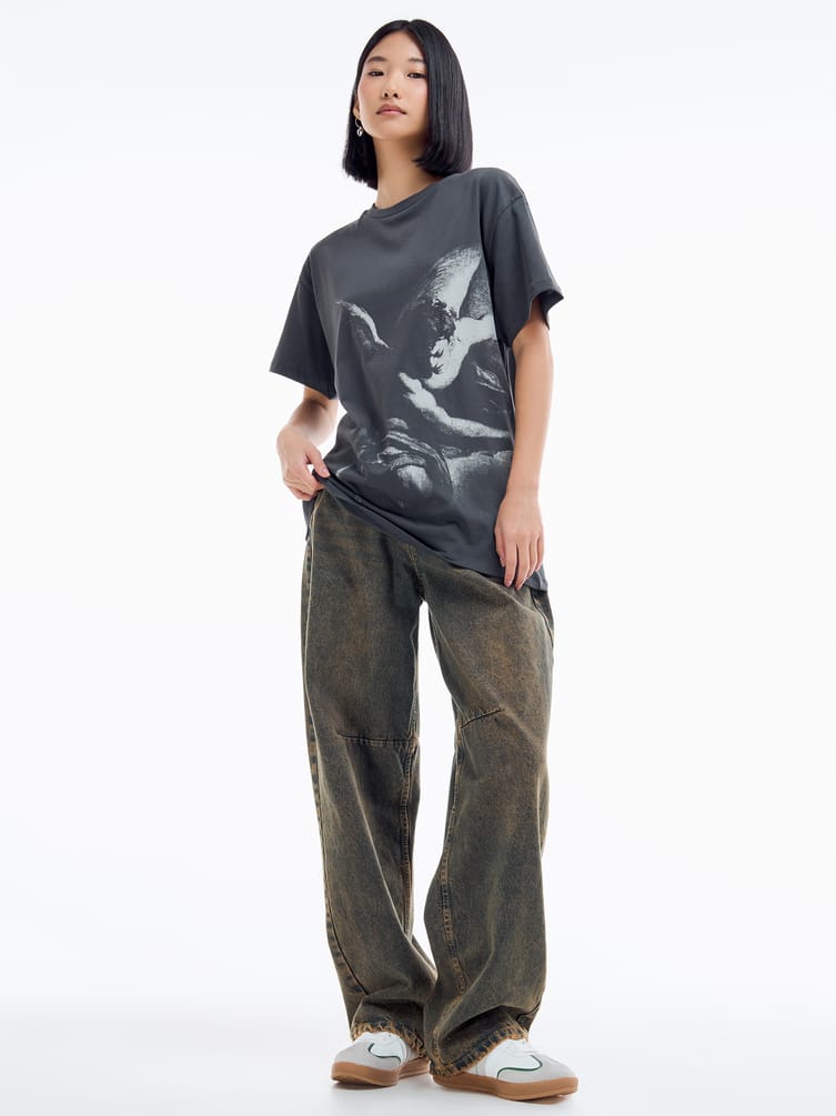 Футболка оверсайз с принтом