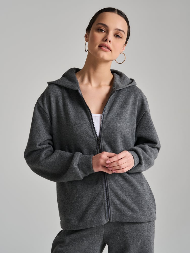 Толстовка с капюшоном трикотажная