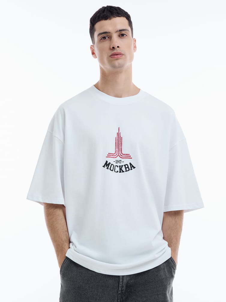Футболка оверсайз с принтом Москва