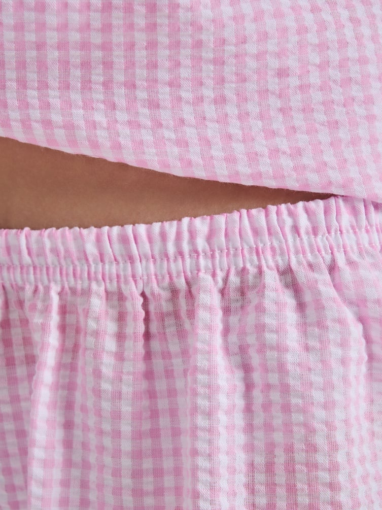 Пижама в клетку с рубашкой и шортами