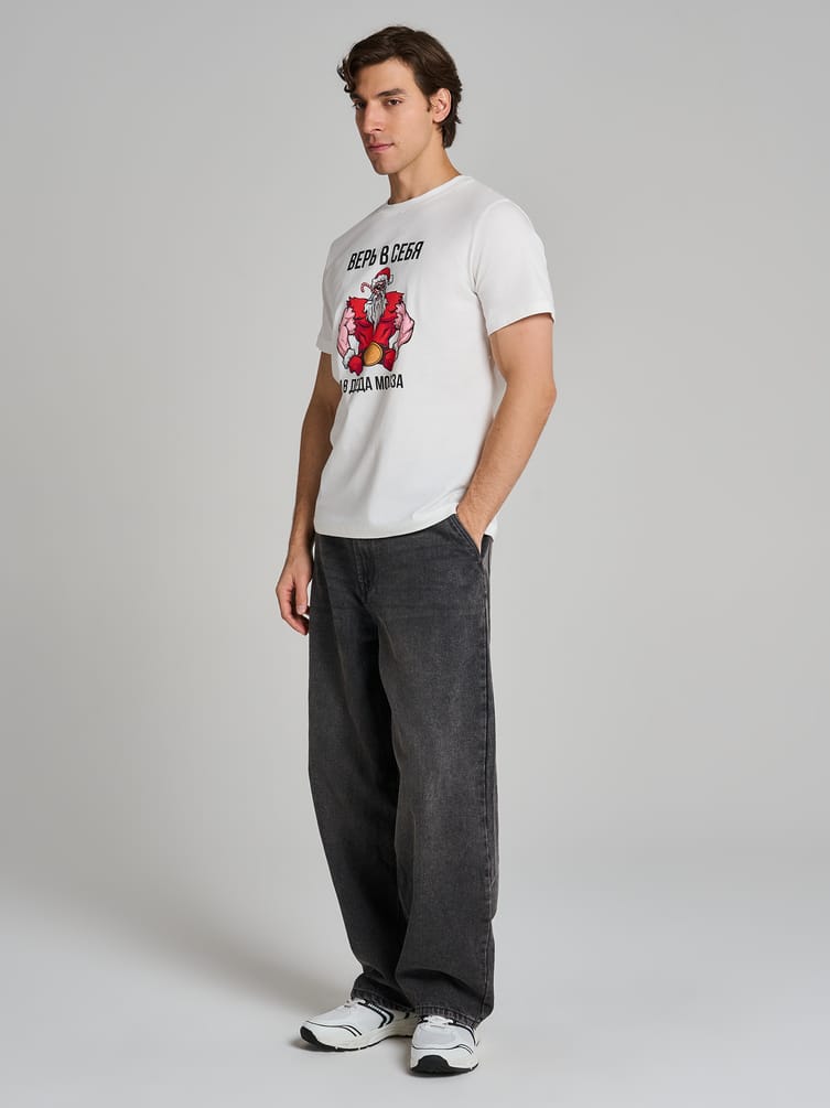 Футболка с принтом Деда Мороза