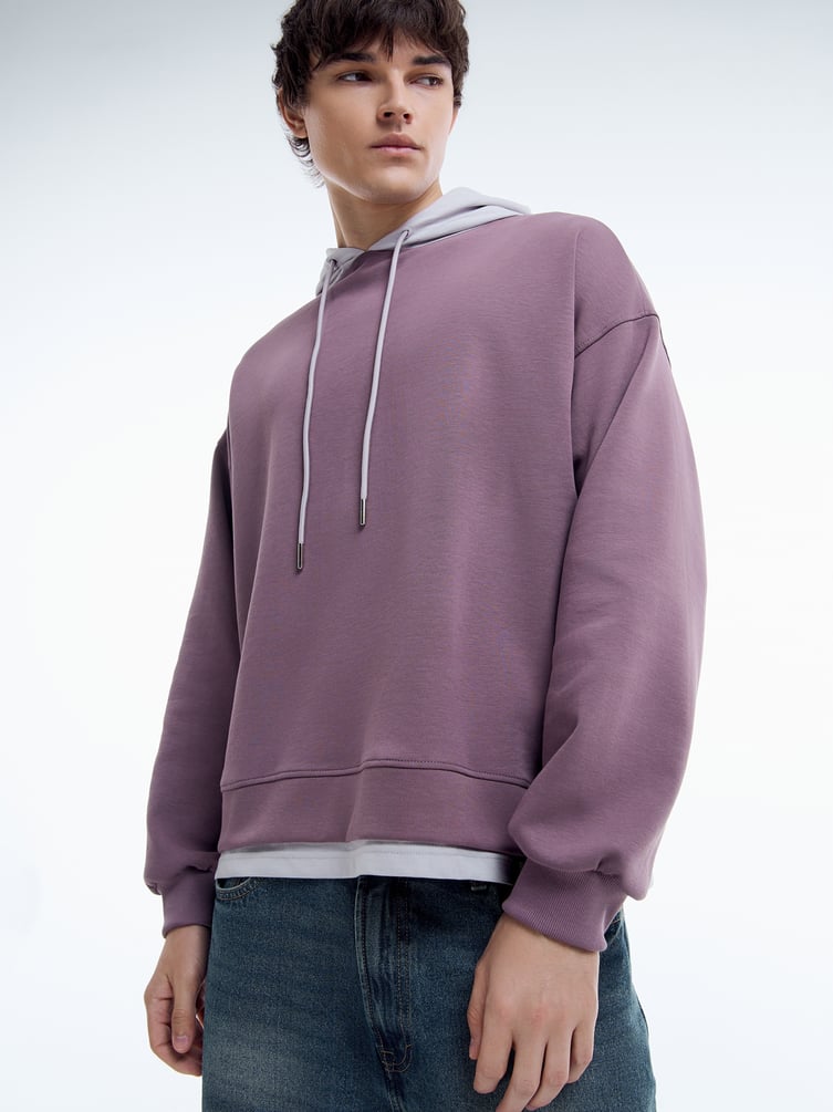 Худи оверсайз с контрастным капюшоном