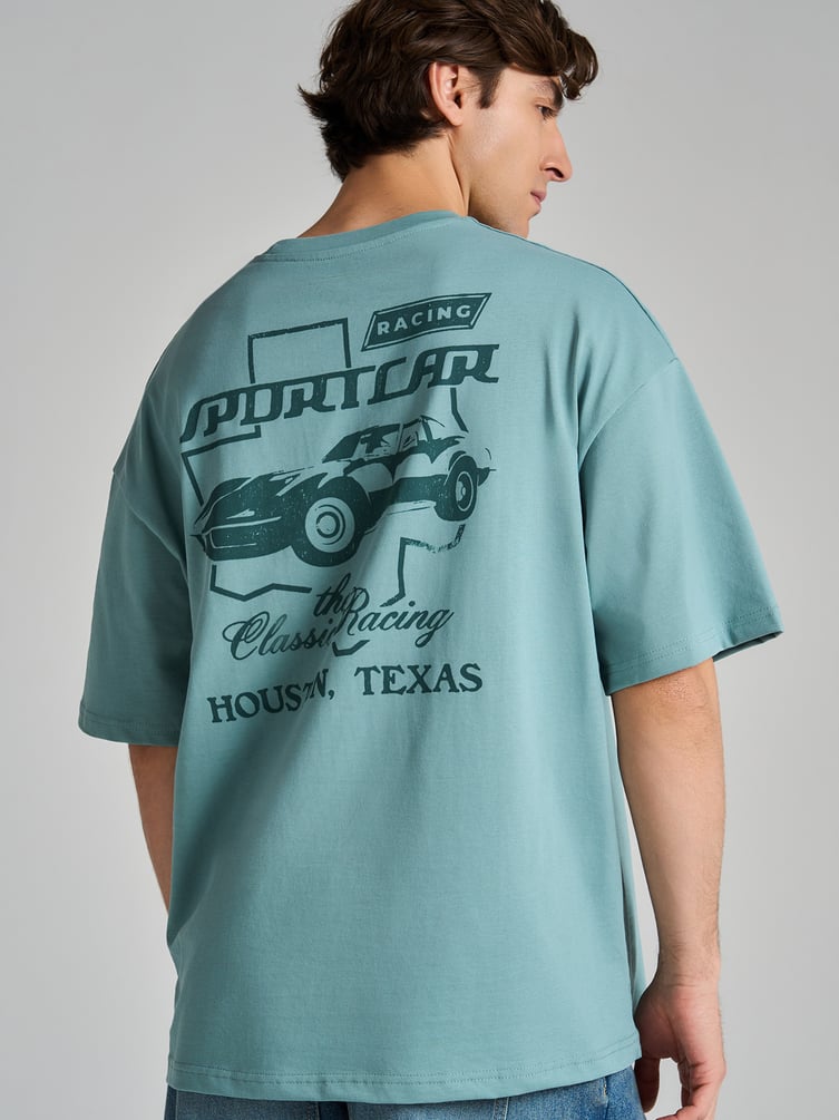 Футболка оверсайз с принтом на спине