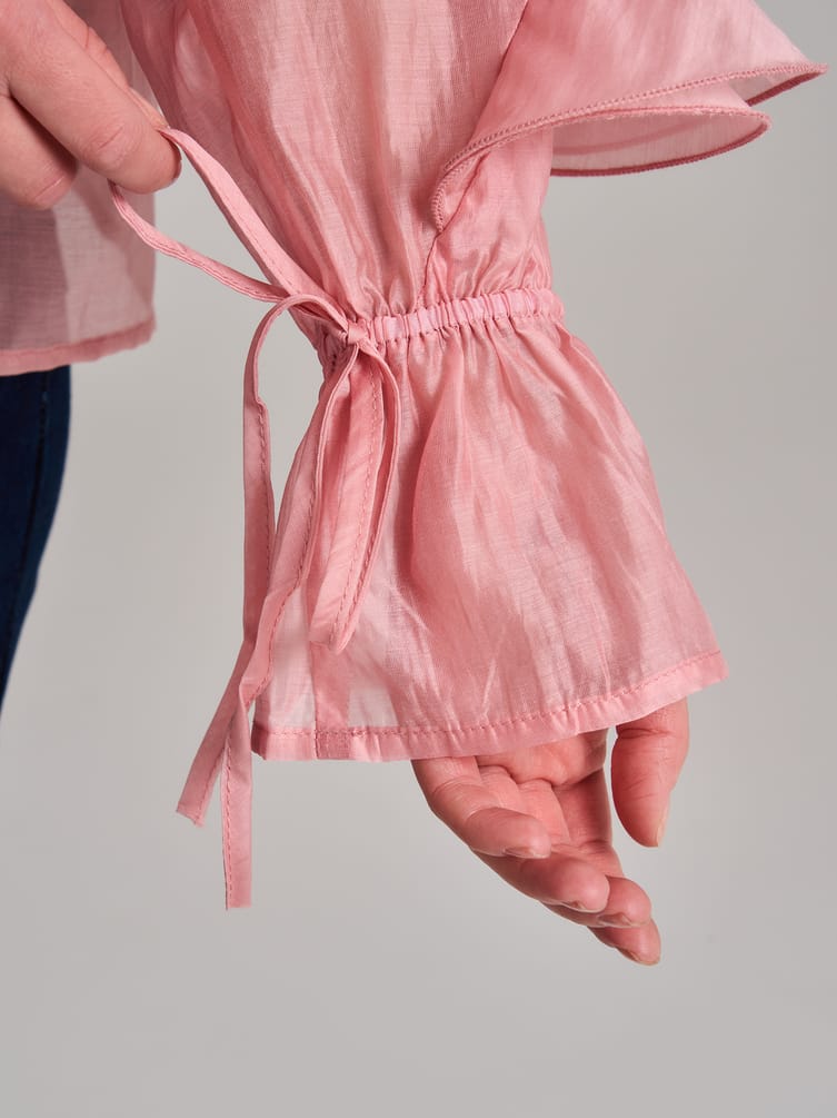 Блузка прозрачная с воланами