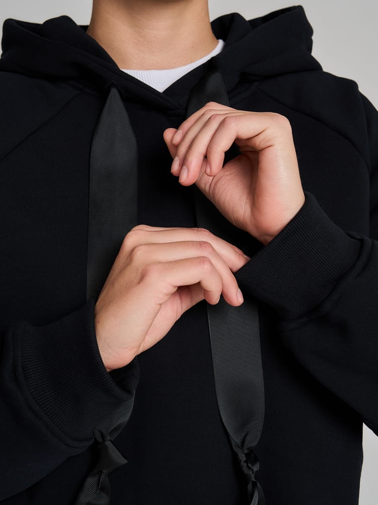 Теплое худи укороченное с начесом