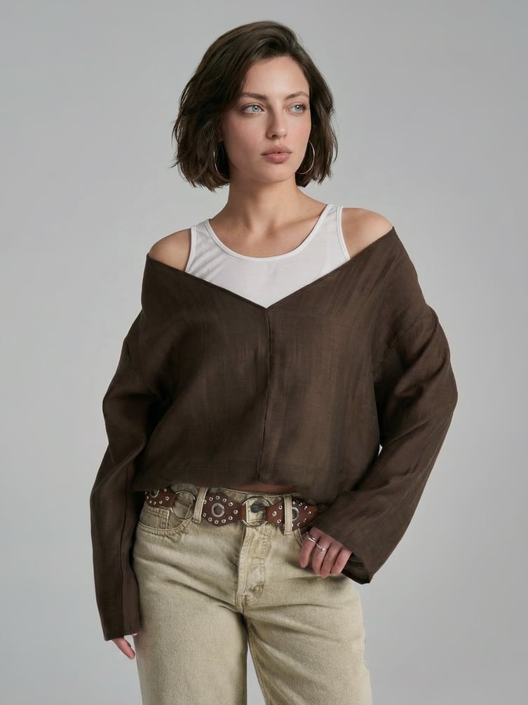 Блузка многослойная с топом