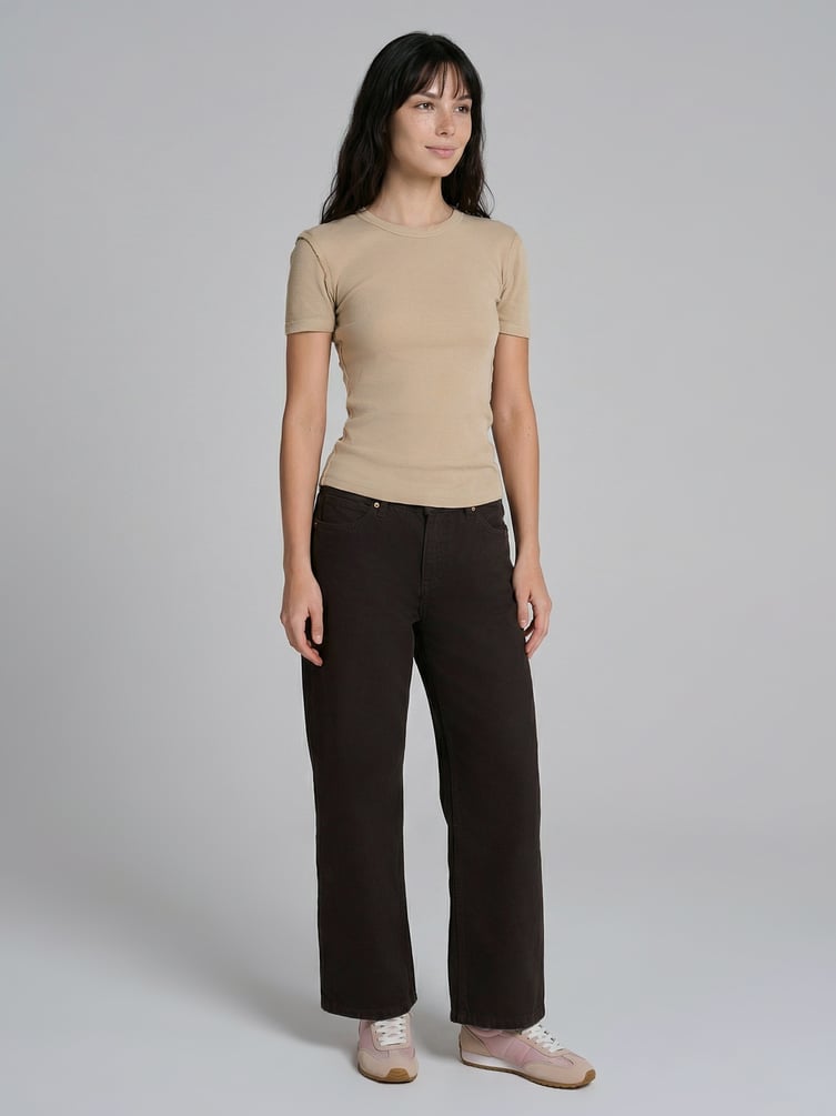 Джинсы широкие укороченные