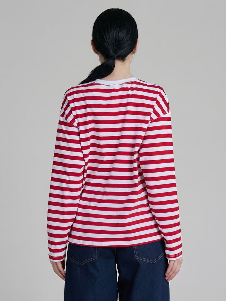 Лонгслив оверсайз в полоску