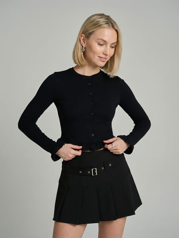 Кардиган укороченный с рюшами