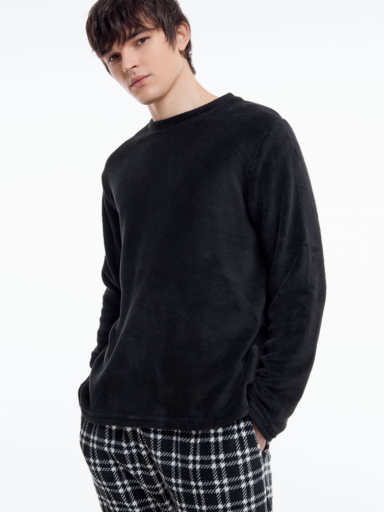 Плюшевая пижама с брюками в клетку