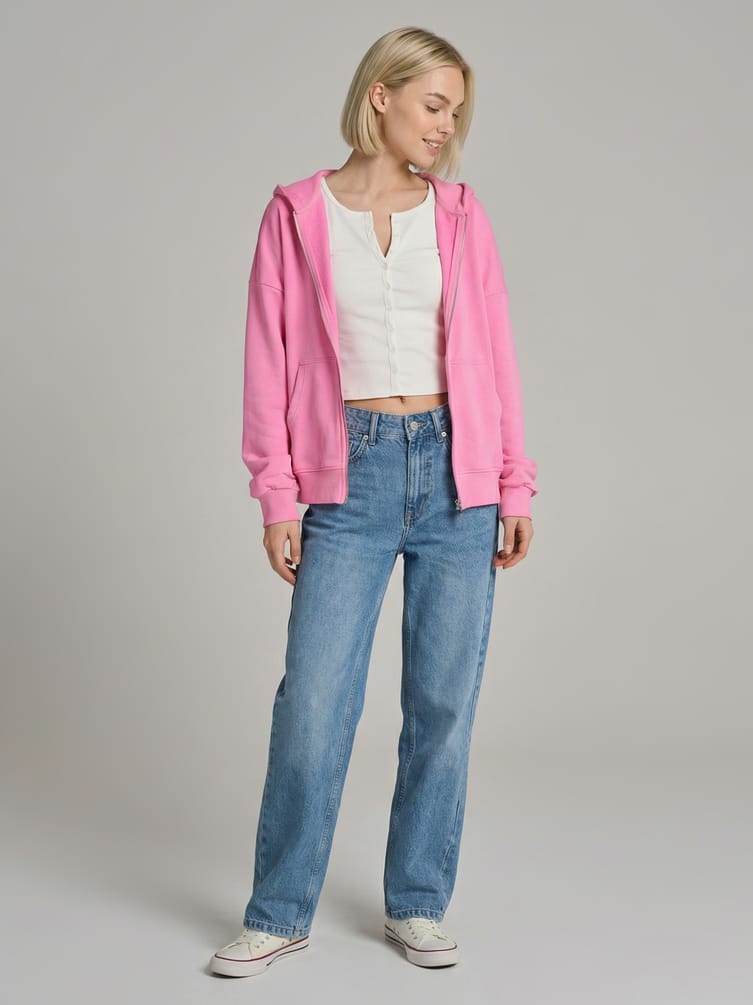 Джинсы прямые со смещенными боковыми швами