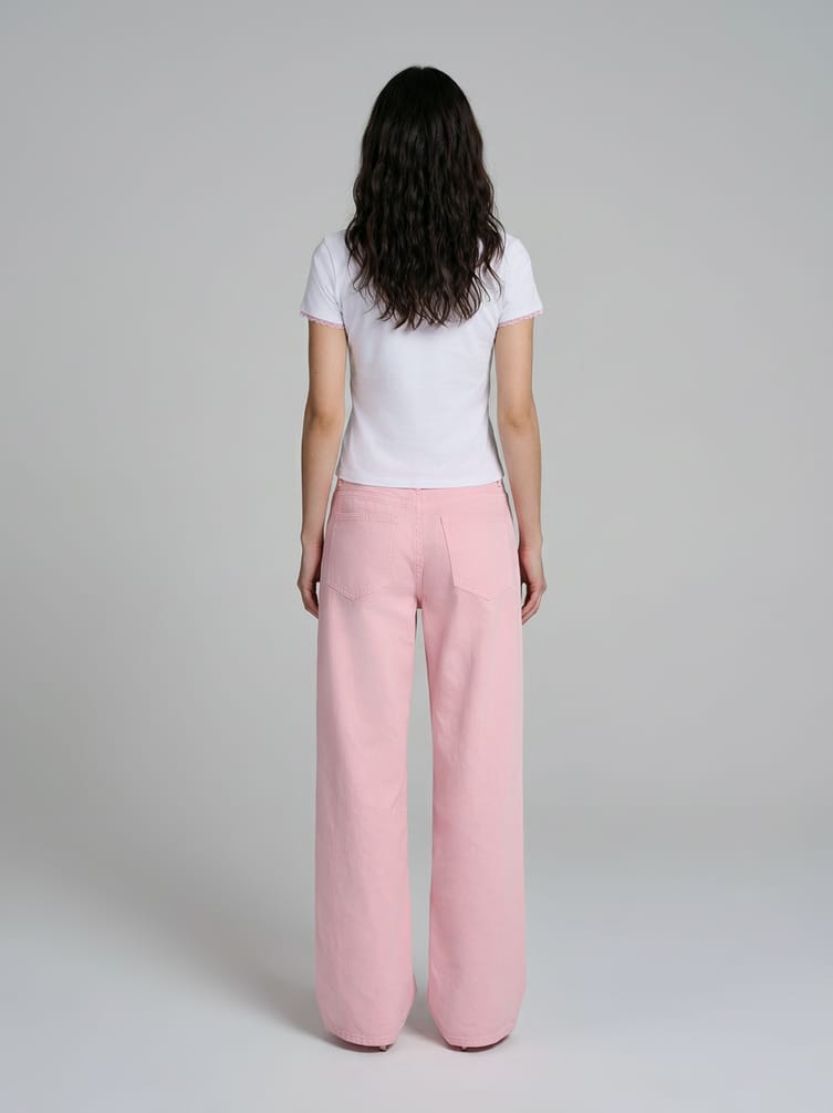 Джинсы широкие с вареным эффектом