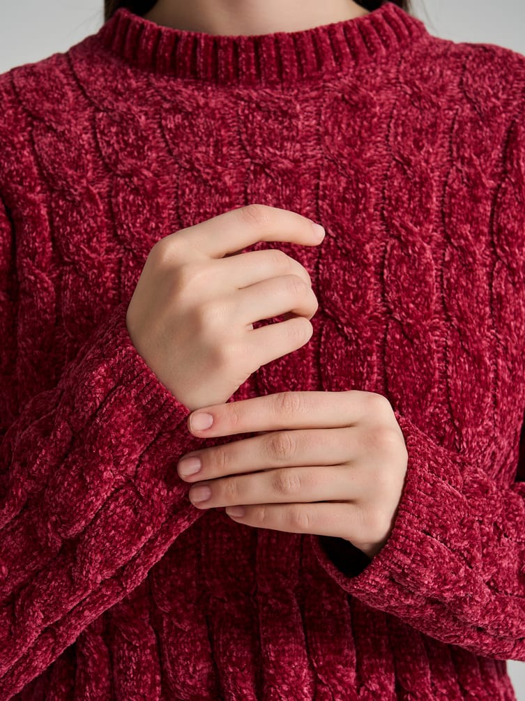 Джемпер трикотажный с косами