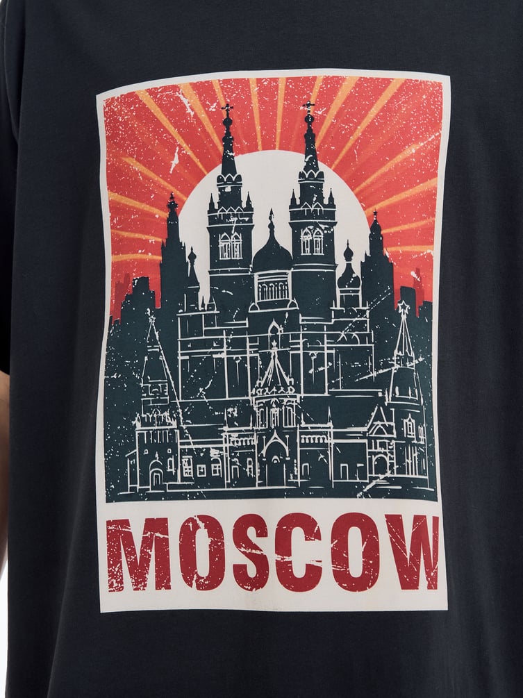 Футболка оверсайз с принтом Москва
