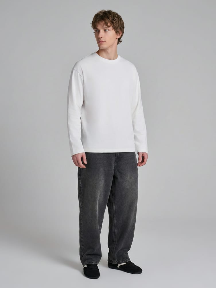 Лонгслив из хлопка с длинным рукавом