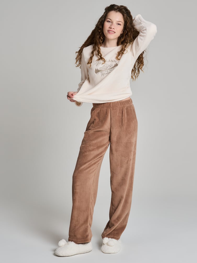 Пижама теплая плюшевая с вышивкой