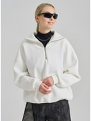 Теплая толстовка оверсайз с полузамком и начесом