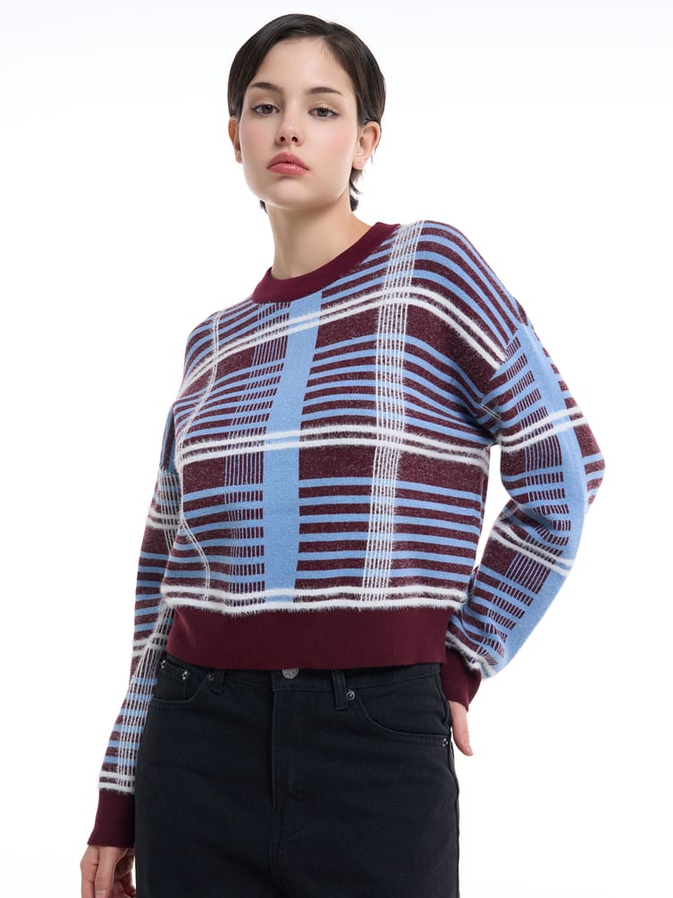 Джемпер трикотажный в клетку