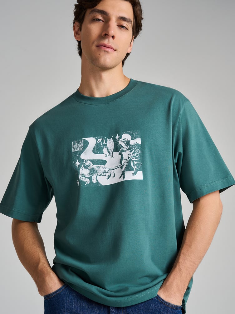 Футболка хлопок с новогодним принтом