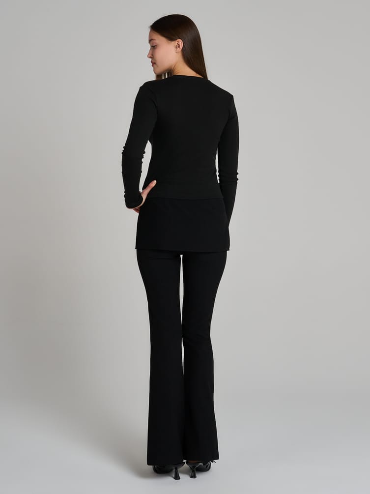 Облегающий лонгслив в рубчик