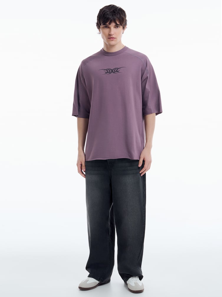 Футболка оверсайз с принтом дрейн