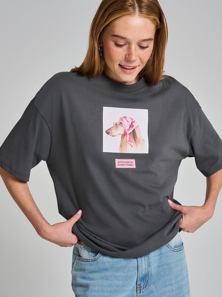 Футболка оверсайз с принтом