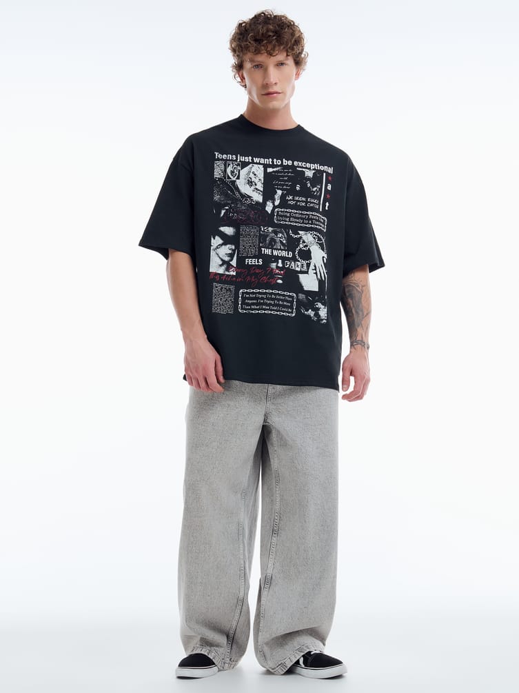 Футболка оверсайз с хоррор принтом