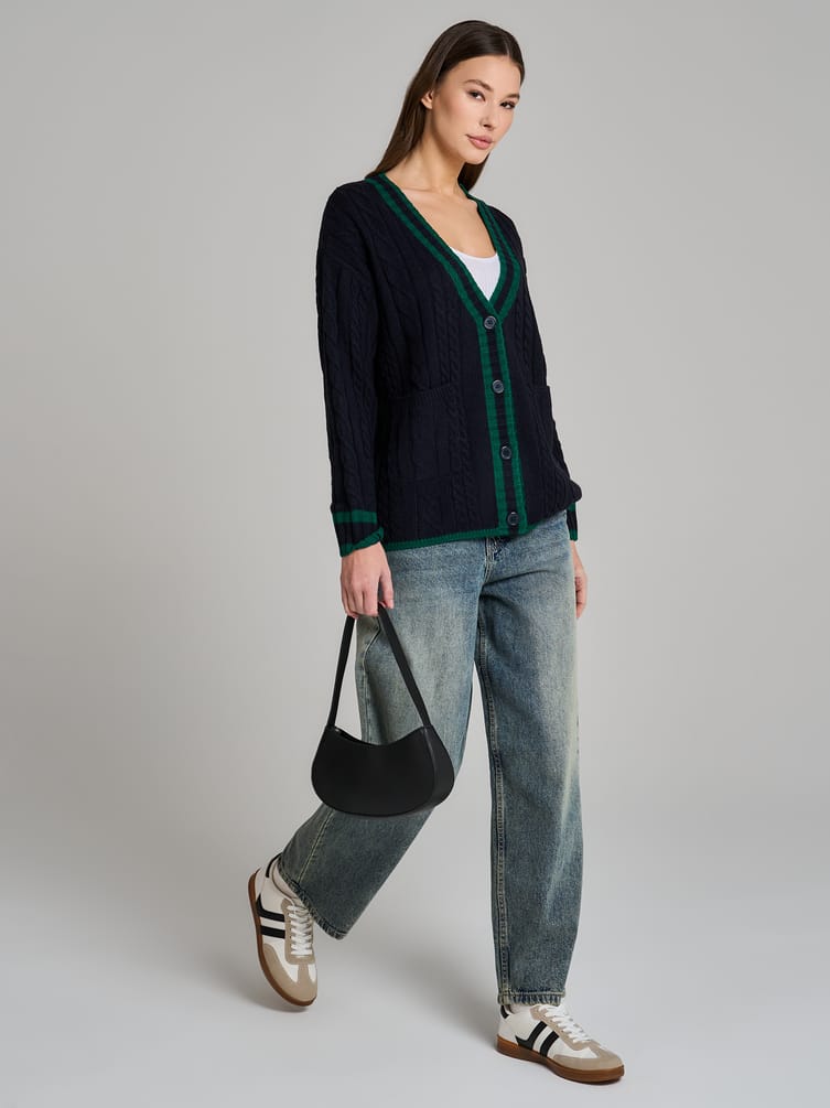 Кардиган вязаный оверсайз на пуговицах