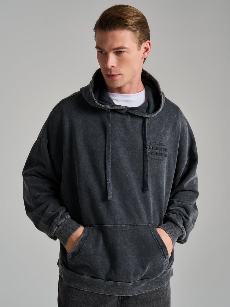 Худи варенка с надписью и начесом