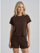 Пижама хлопковая с футболкой и шортами