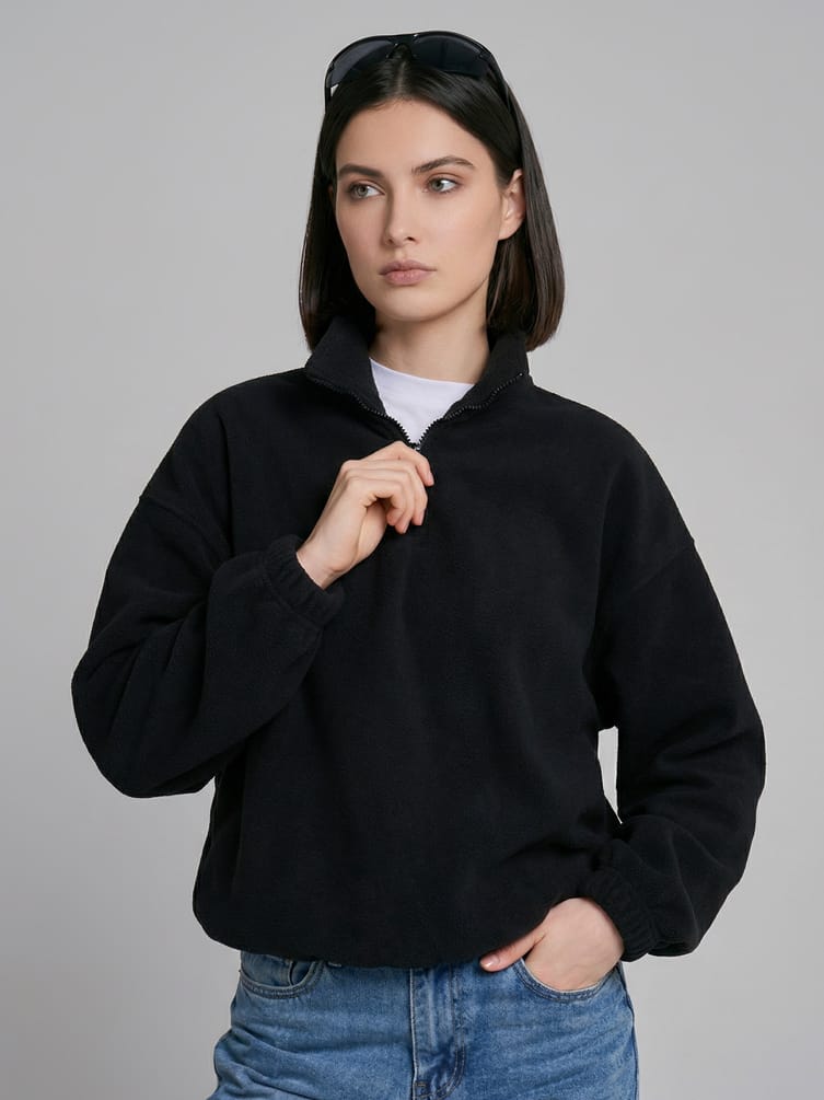 Свитшот флисовый с высоким горлом